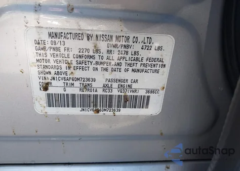 2013 Infiniti G37 Journey z USA, uszkodzony, nr VIN JN1CV6AP6DM723639